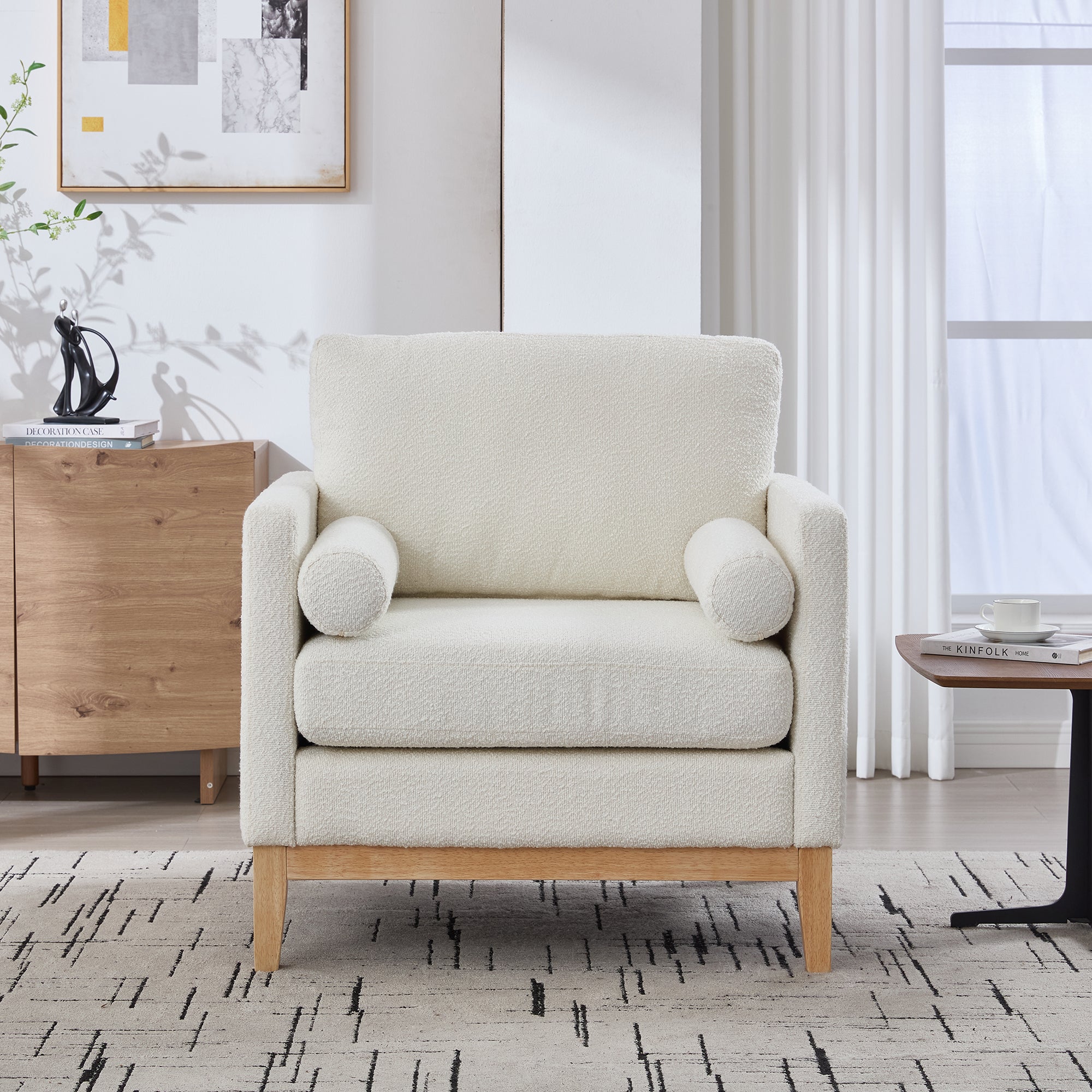35.4' Wide Modern Farmhouse Performance Accent Sofa Chair