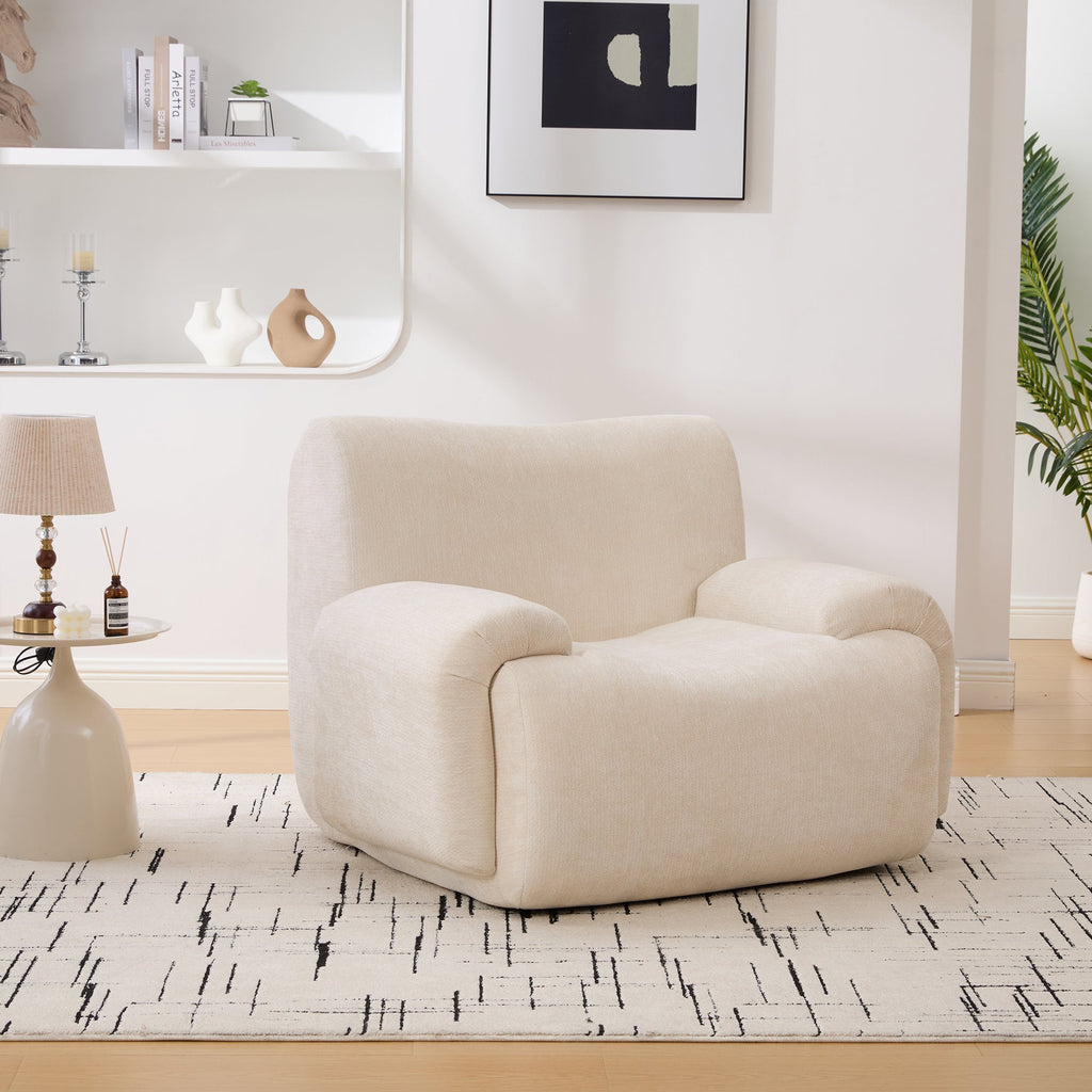 Modern Chenille Vertical Stripe Accent Chair