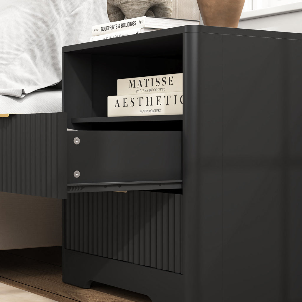 Smart Nightstand with Charging Station for Bedroom