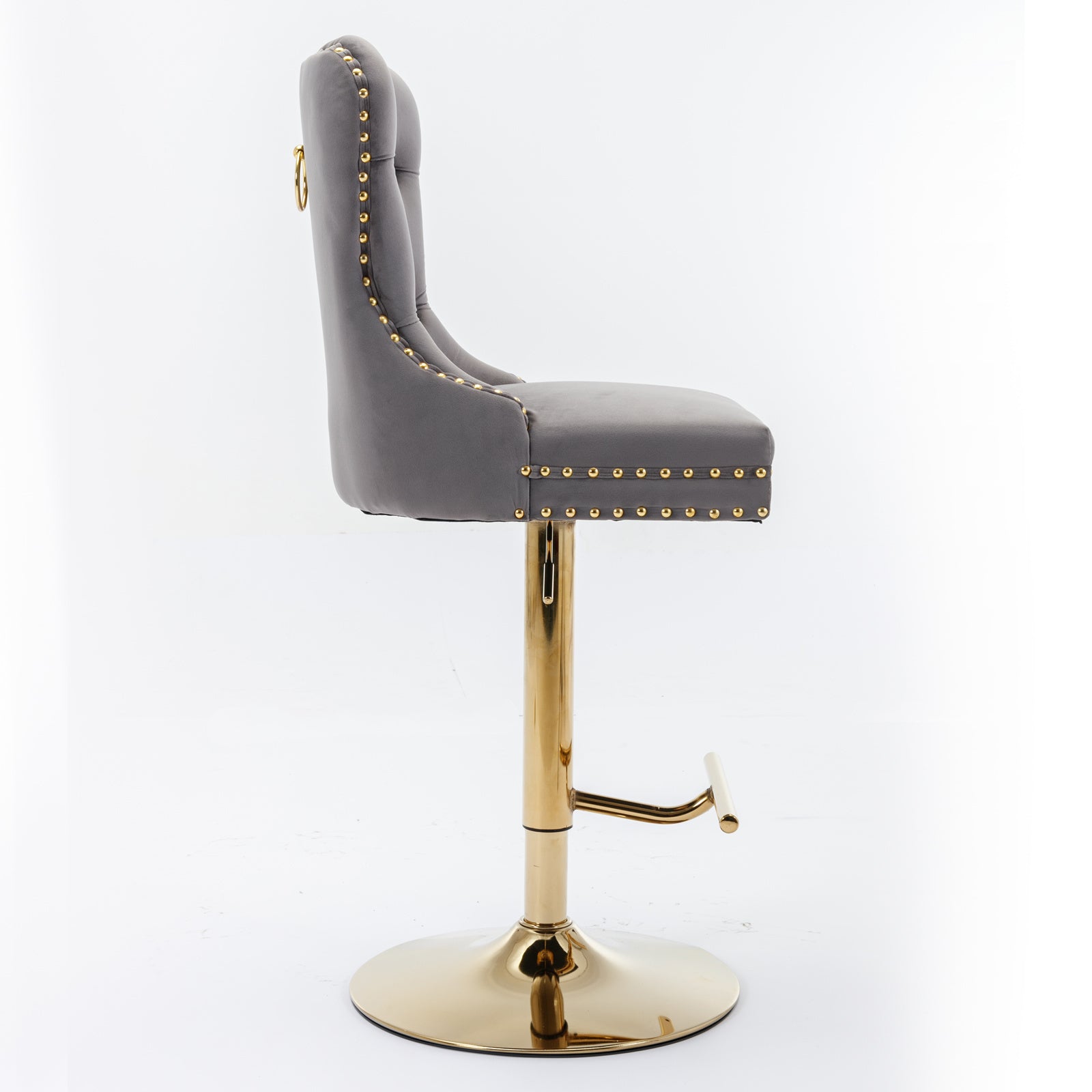 Modern Upholstered Velvet Bar Stools (Set of 2)