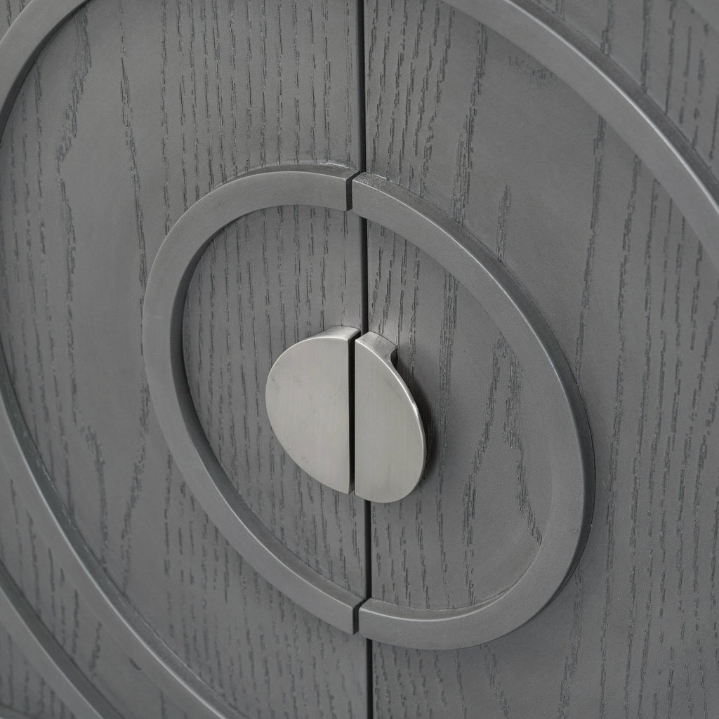 60" Circular Groove Design Sideboard Door for Living Room