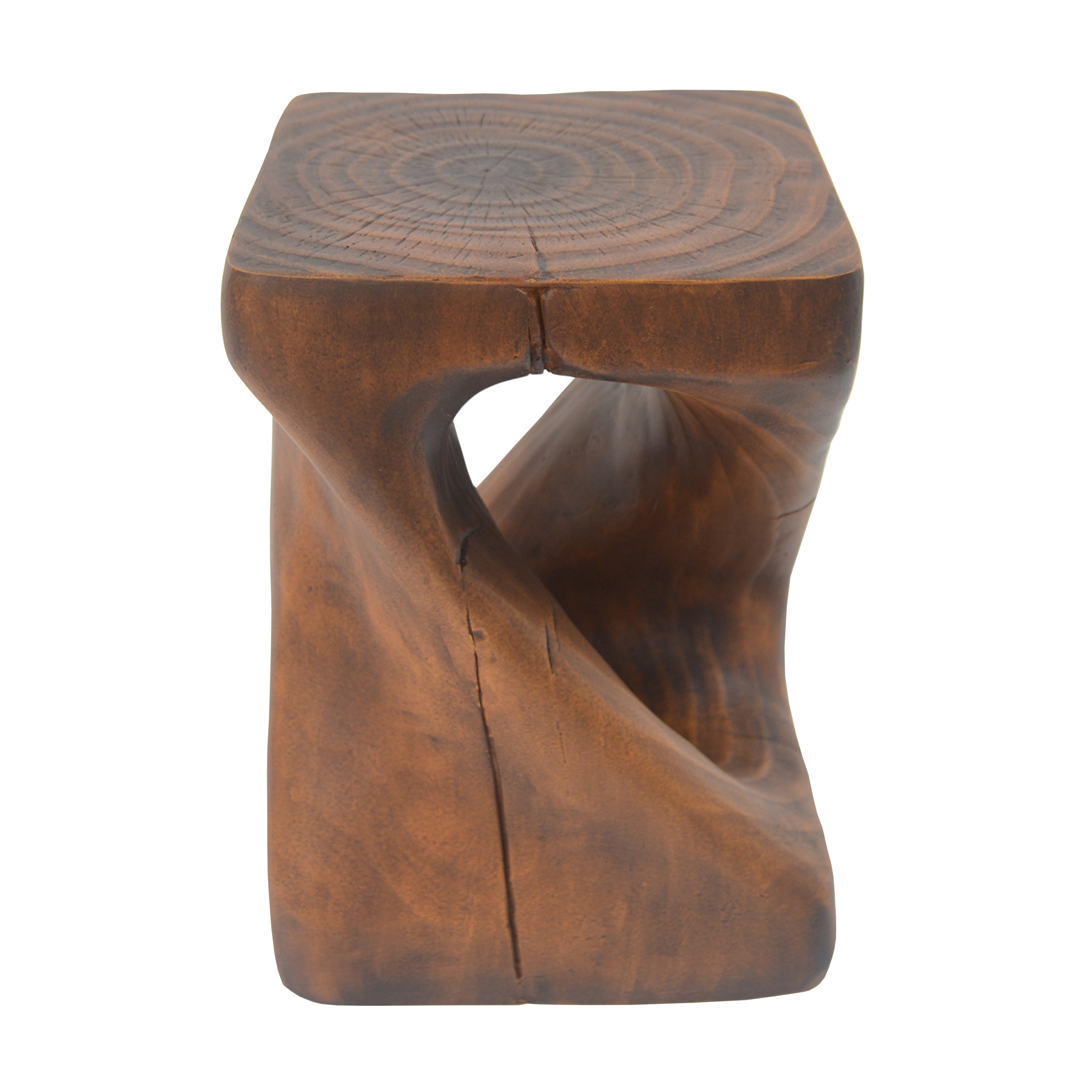 Twist Shape Side Table with Wood-like Texture
