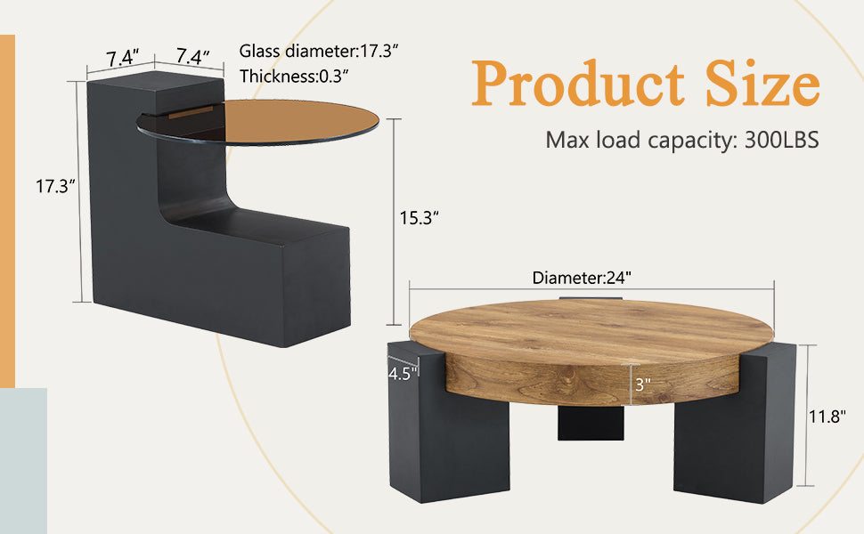 Modern Simple Double-Layer Round Coffee Table