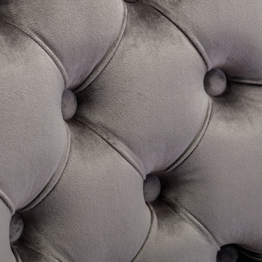 Adjustable Velvet Upholstered Tufted Button Home Office Chair