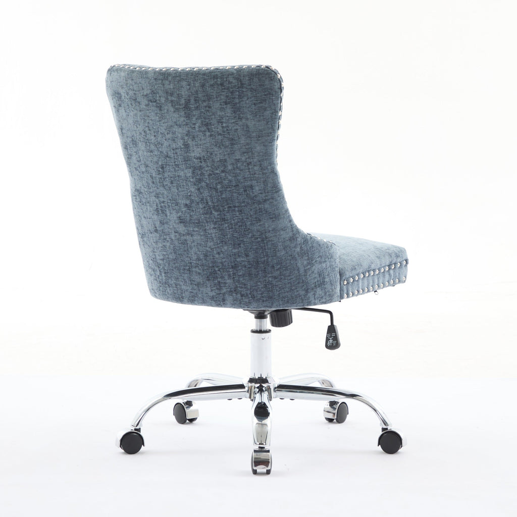 Modern Chenille Upholstered Tufted Button Home Office Chair
