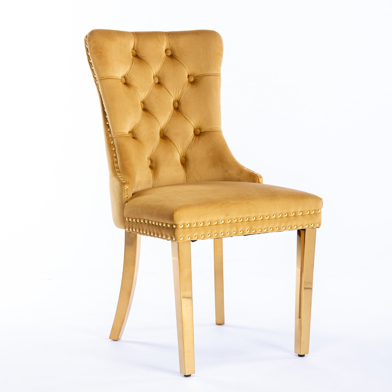 Modern High-end Tufted Solid Wood Velvet Dining Chairs (Set of 2)