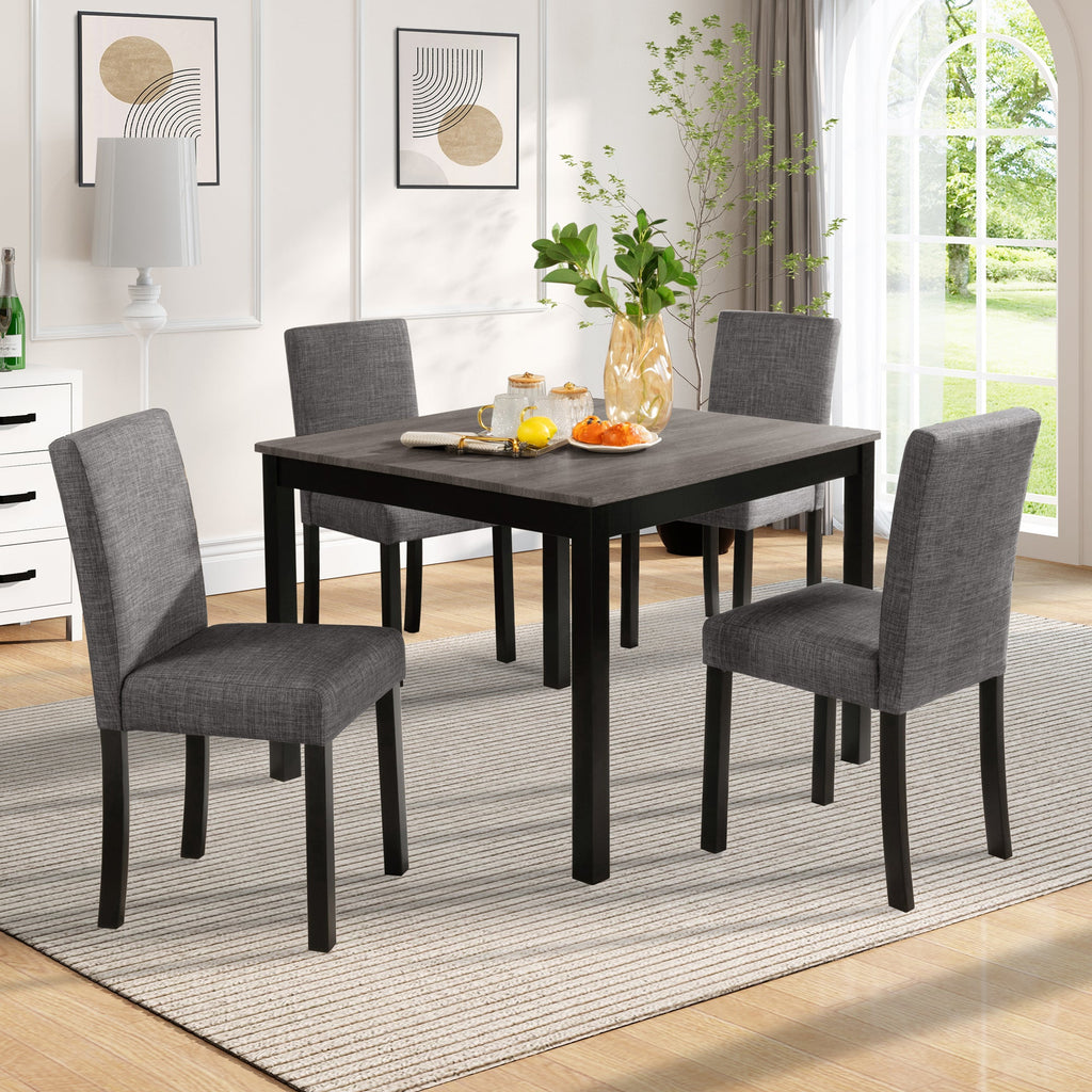 Modern 5-Piece Dining Table Set with 4 Chairs