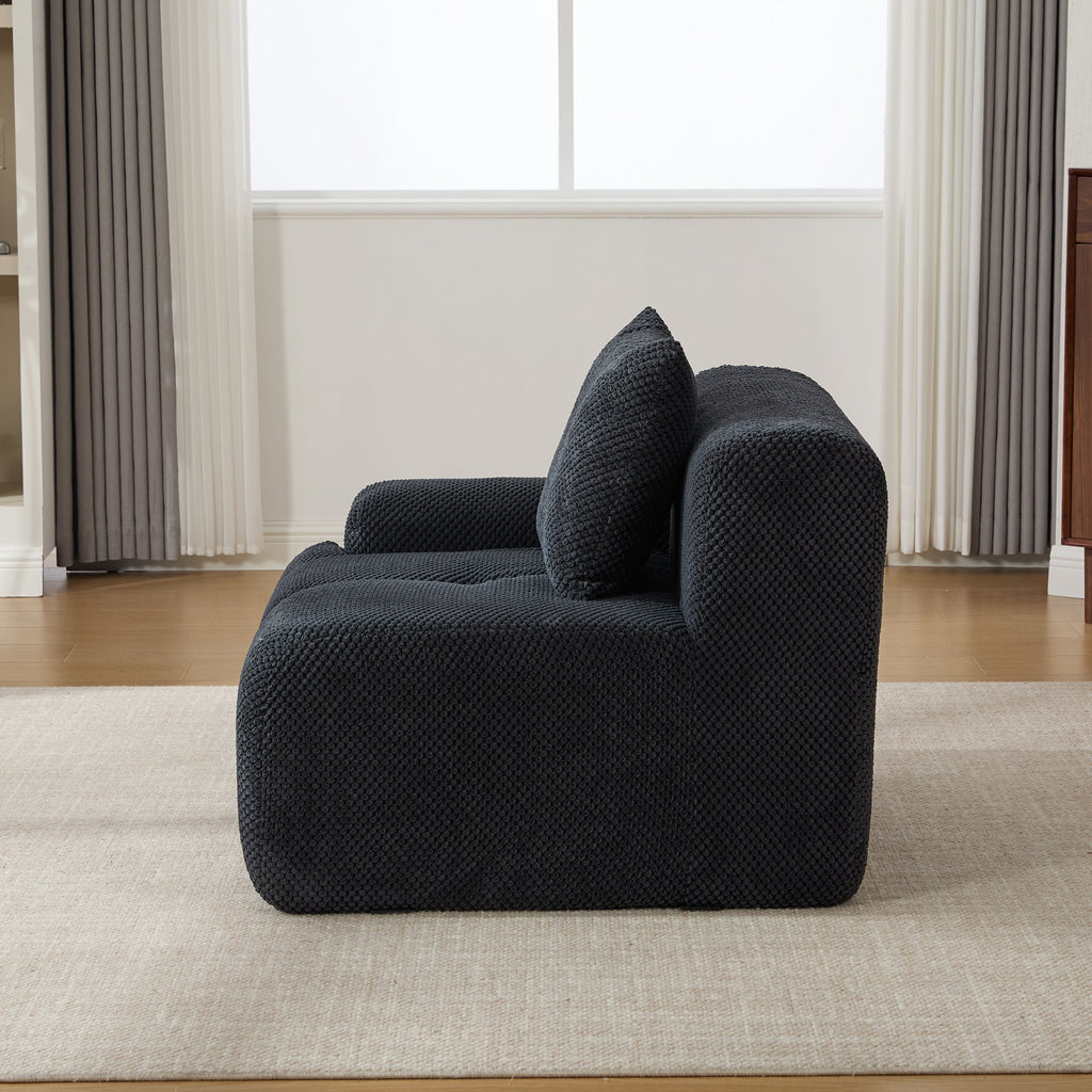 73' Sectional Cloud Convertible Floor Couch with 2 Pillows