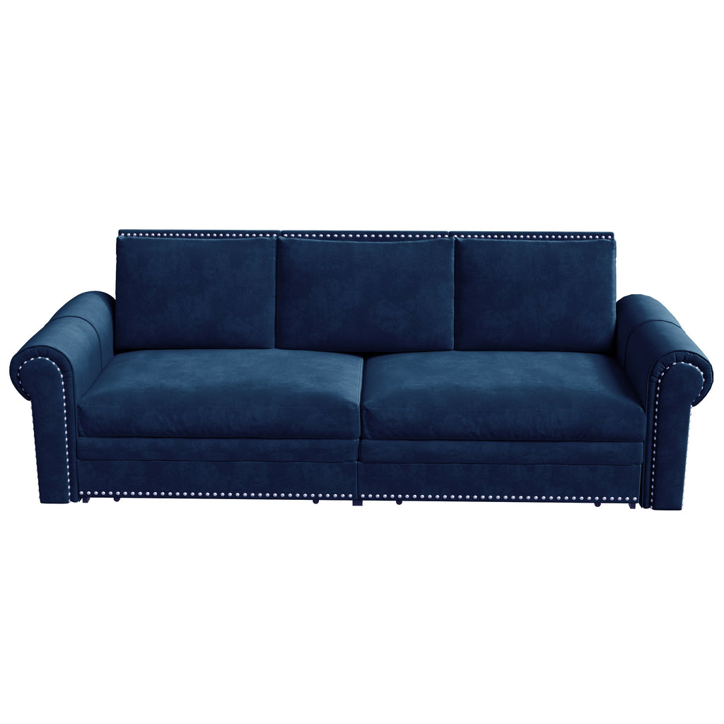 93.7' King Velvet Convertible Sleeper Sofa