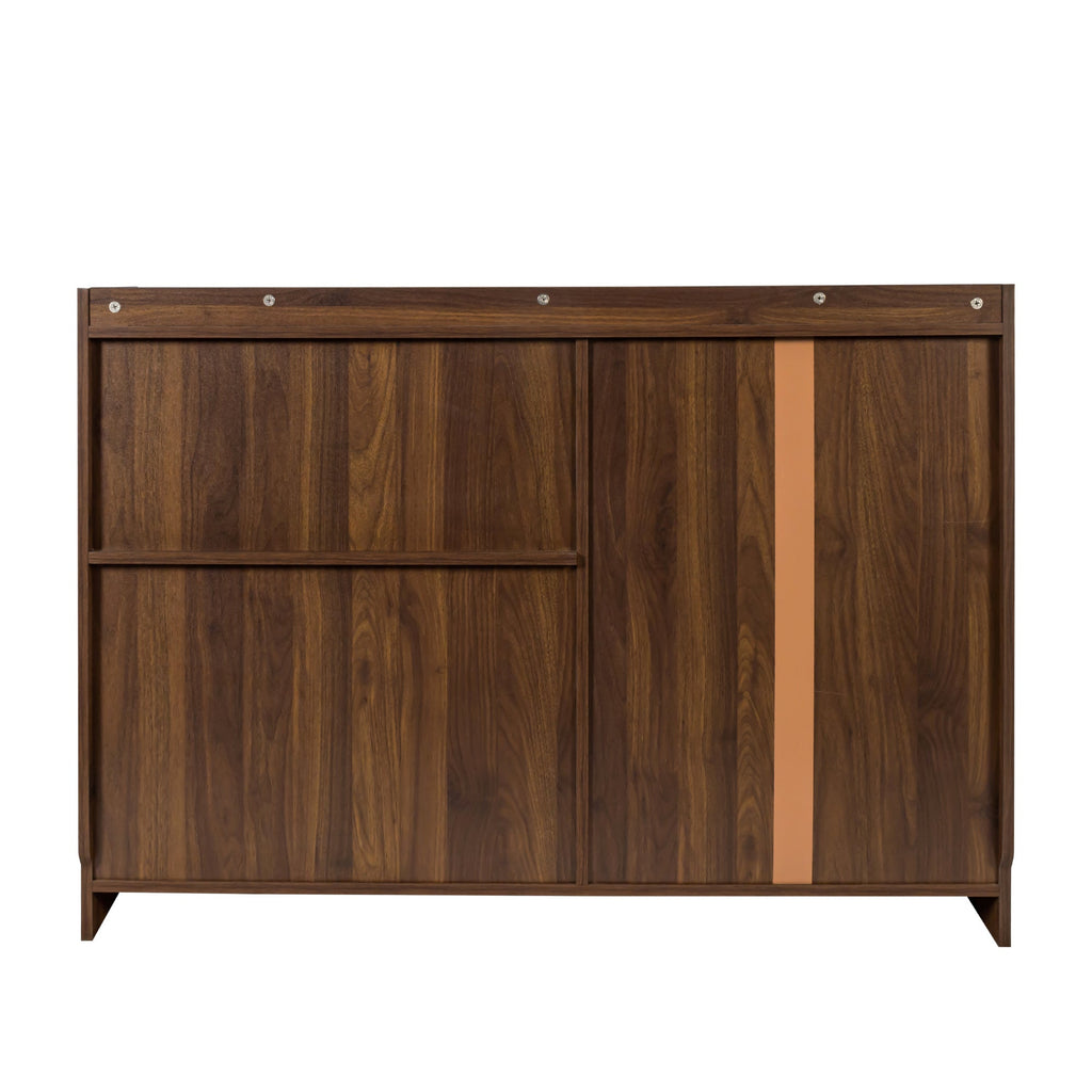 Sideboard with 2 Sliding Striped Glass Doors