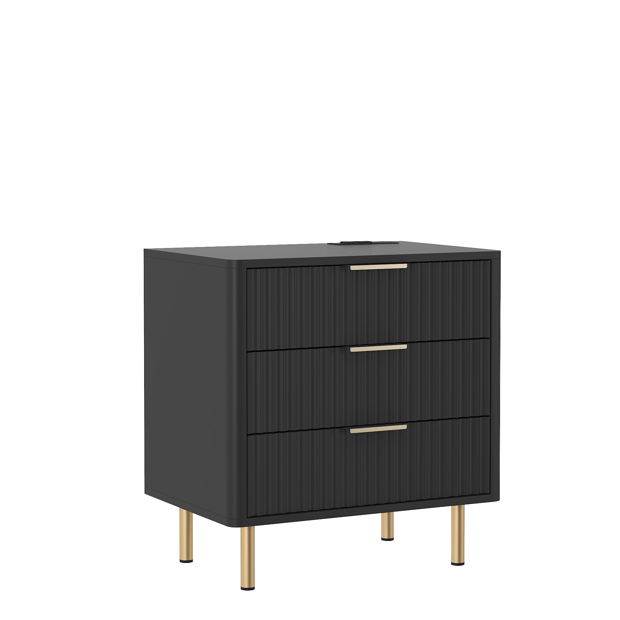Modern Night Stand with Storage Cabinet for Bedroom with 3 Drawers