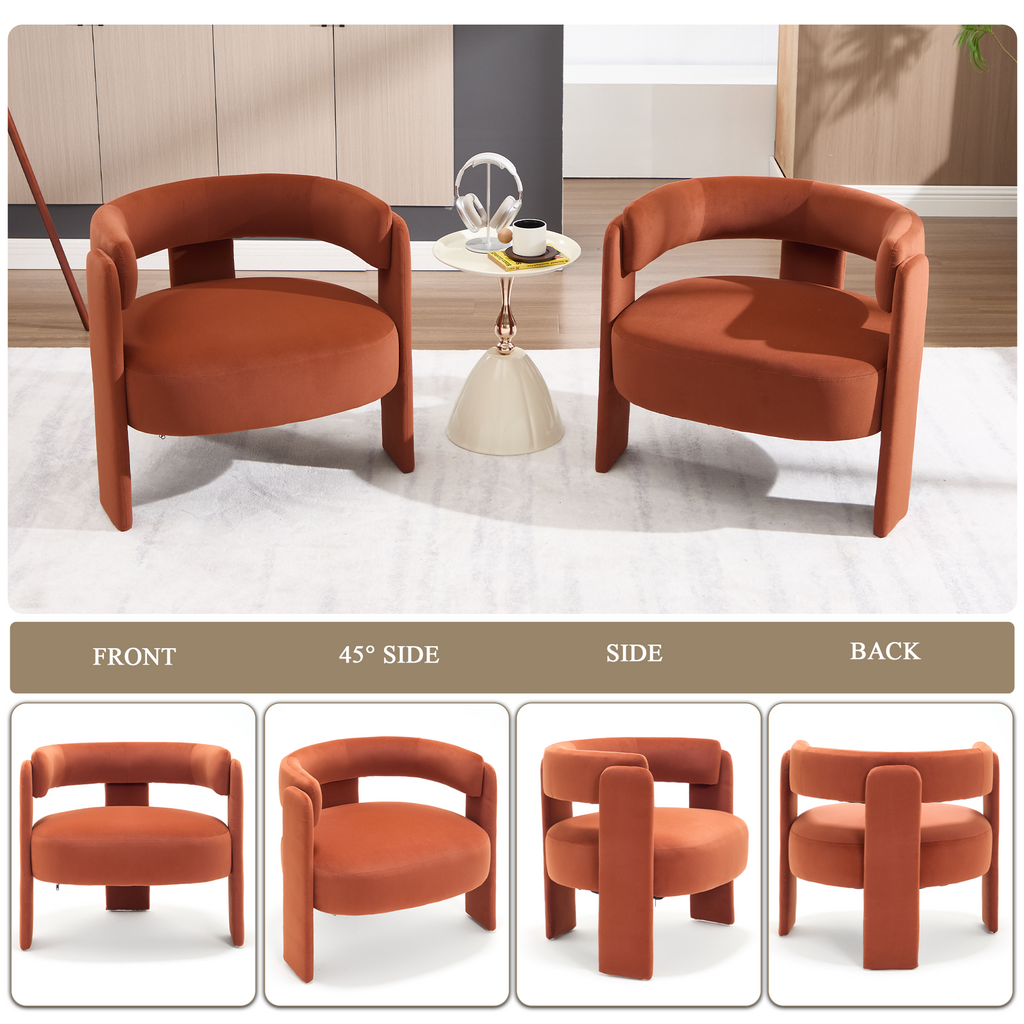 Mid-Century Velvet Comfy Single Sofa Accent Chair