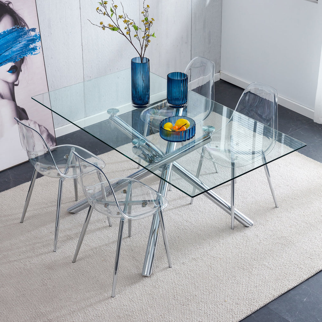 Modern Minimalist Transparent Metal Dining Chairs