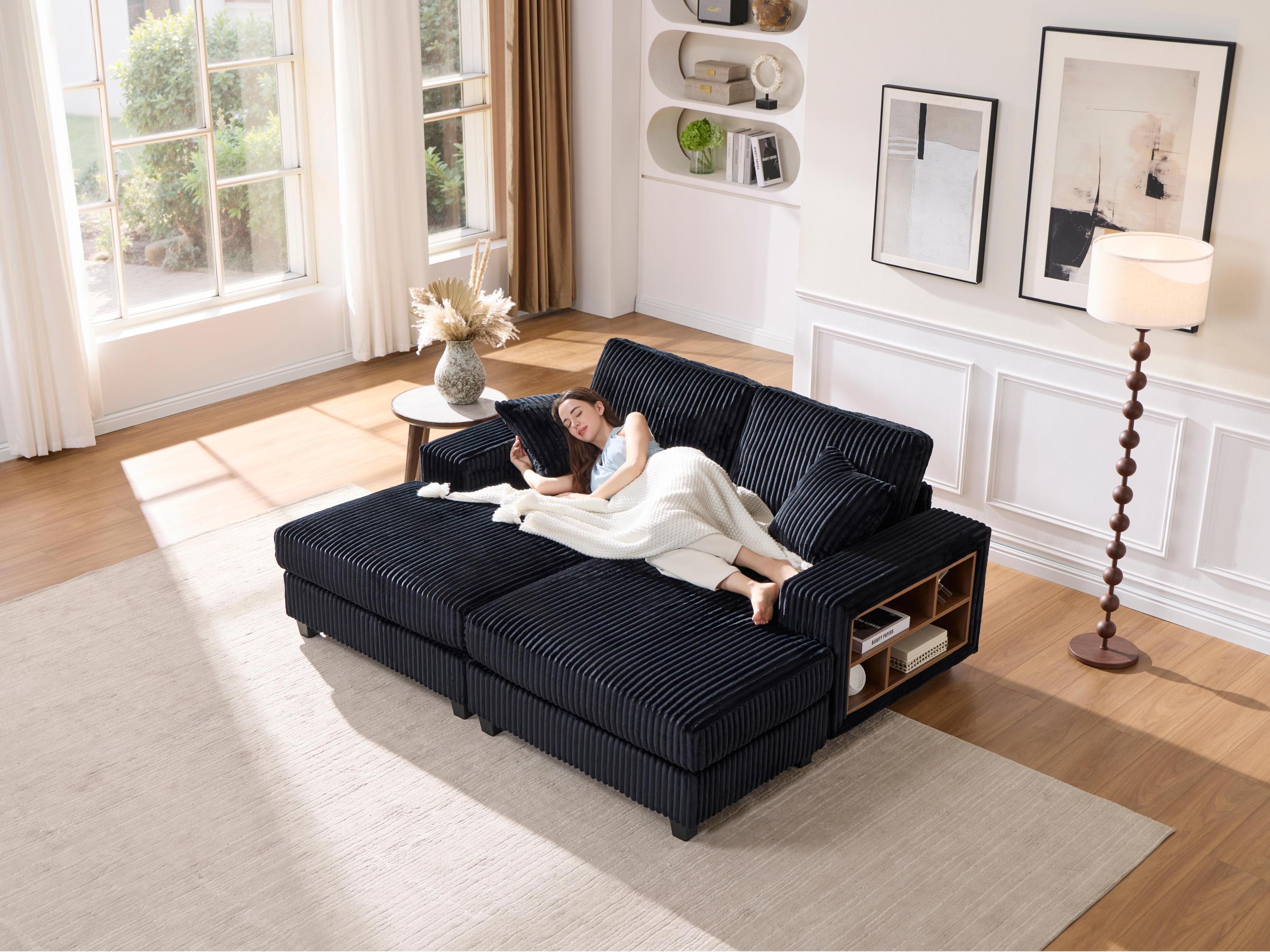 Convertible Sleeper Sectional Sofa with Storage