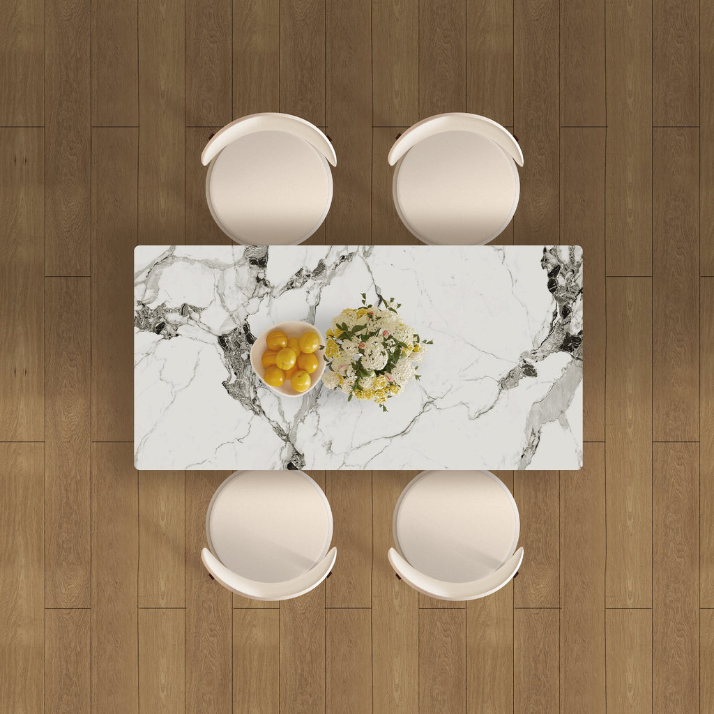 Modern 63' Dining Table Set with Storage