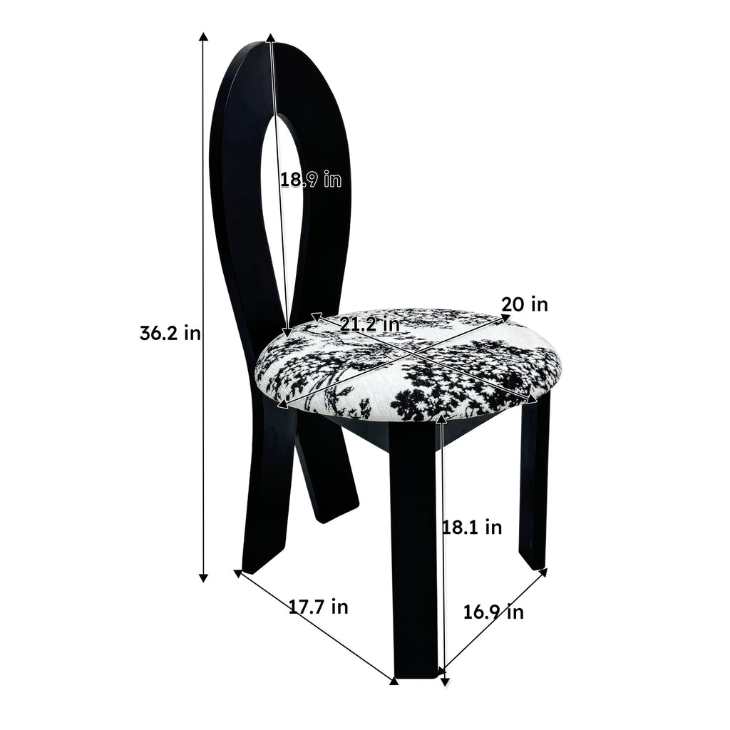 Key-Design Linen Upholstered Dining Chairs (Set of 2)