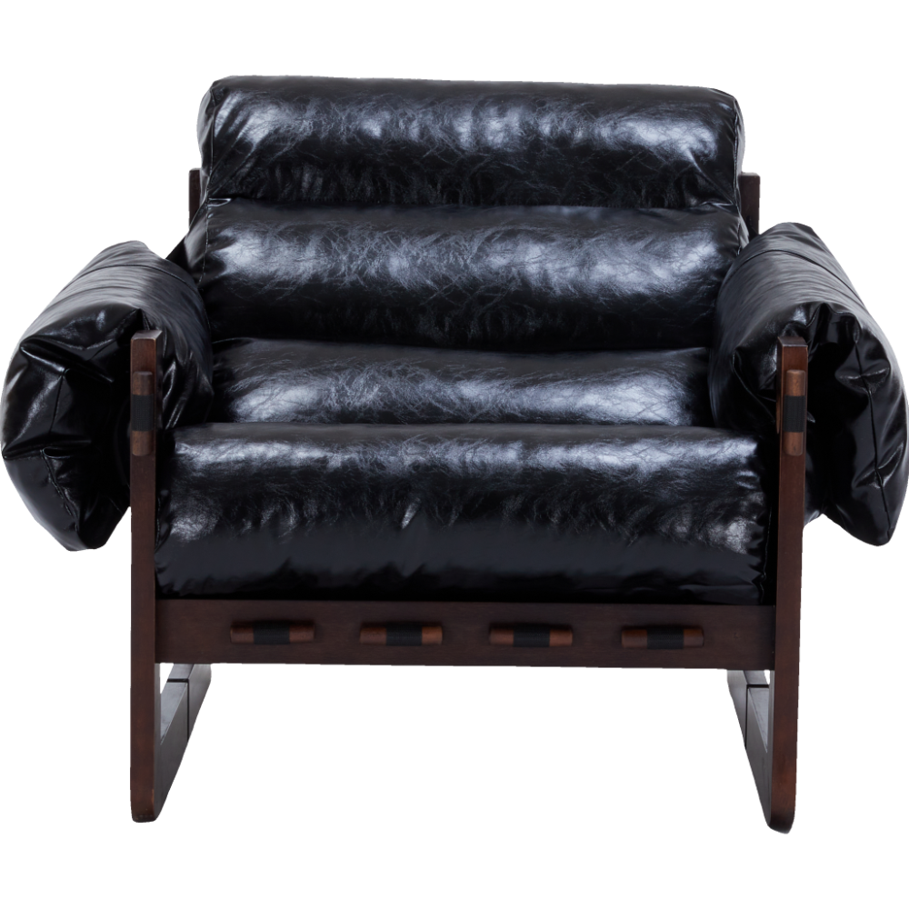 Medieval Modern Lounge Chair Removable Armrests Vintage Oil Wax Leather Sofa