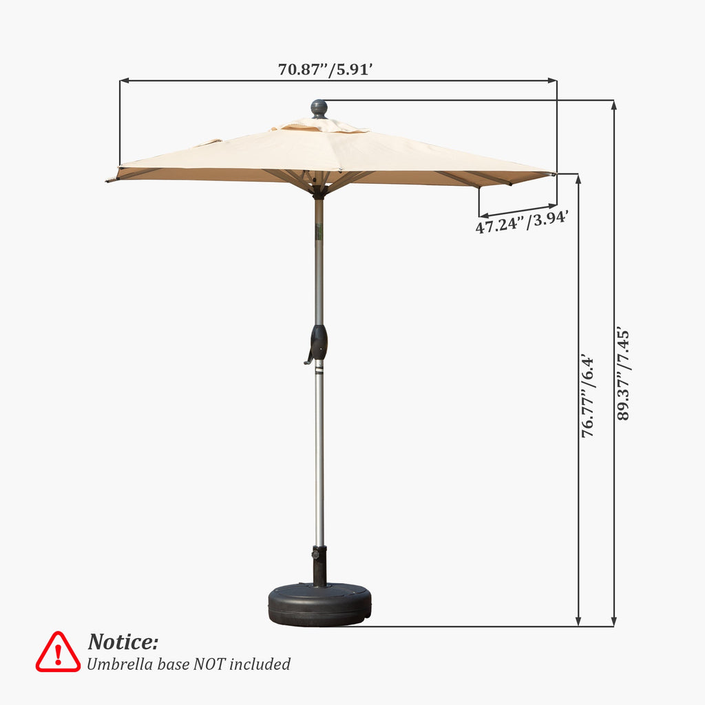 10ft Rectangle Patio Umbrella with Crank Lift and Tilt Function (Base Not Included)
