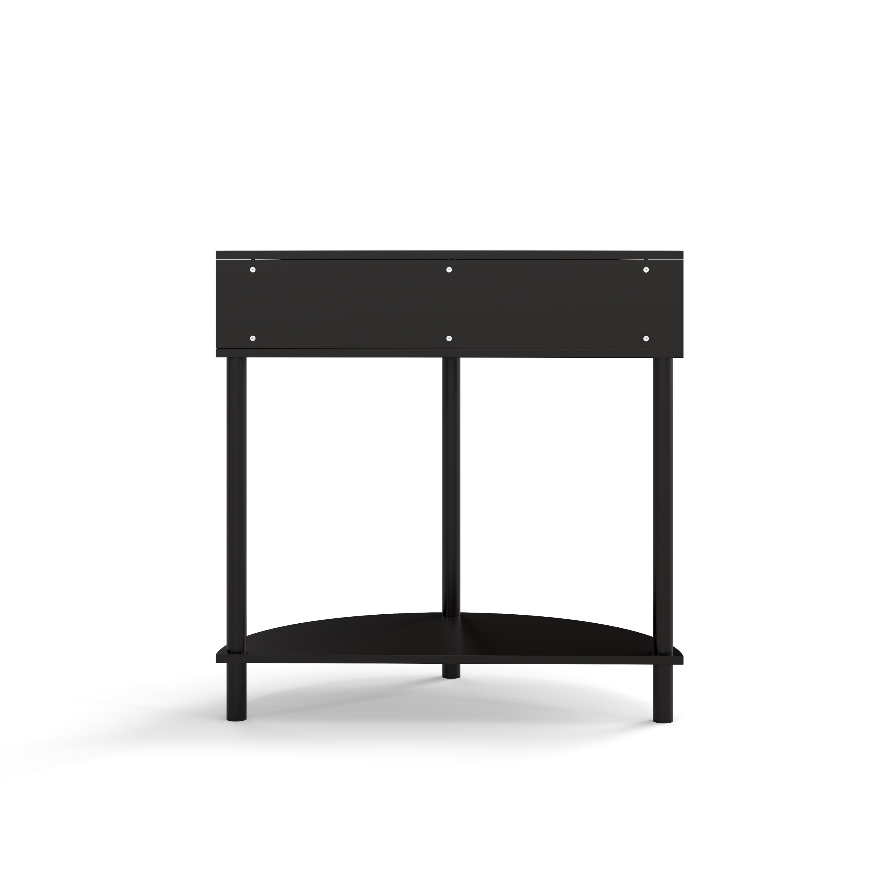 Rattan Semi Circle End Table with 2 Rattan Storage Cabinet