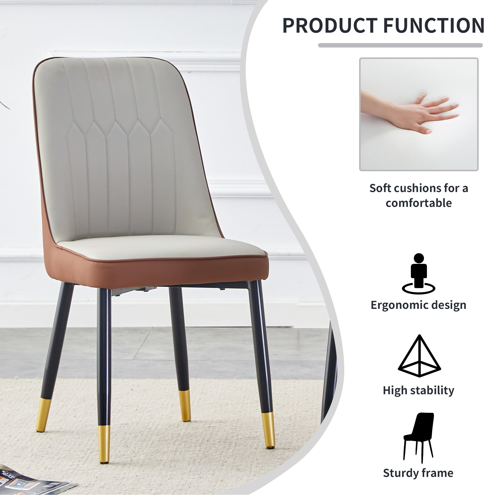 Modern PU Artificial Leather Dining Chairs (Set of 4)