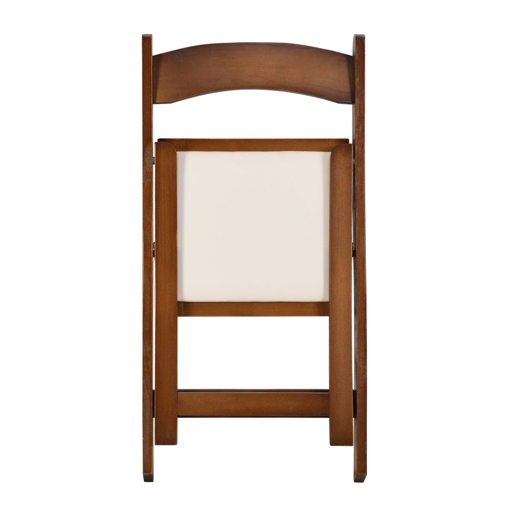 Set of 4 Folding Chairs Cushioned Solid Wood Space-Saving Dining Chairs