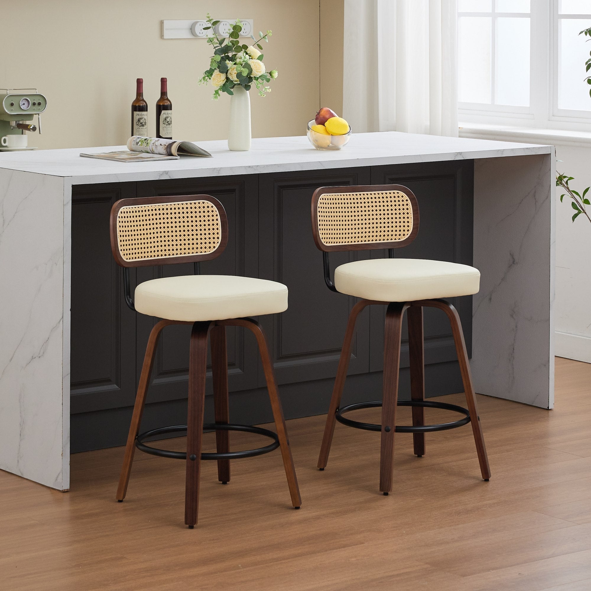 2Pcs Counter Height Bar Stools