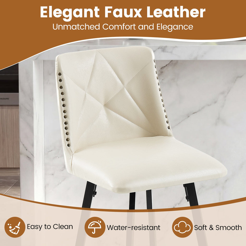 Firmoz Modern Star Bar Stools Set of 2/3/4 with PU and Cracked Leather Upholstery