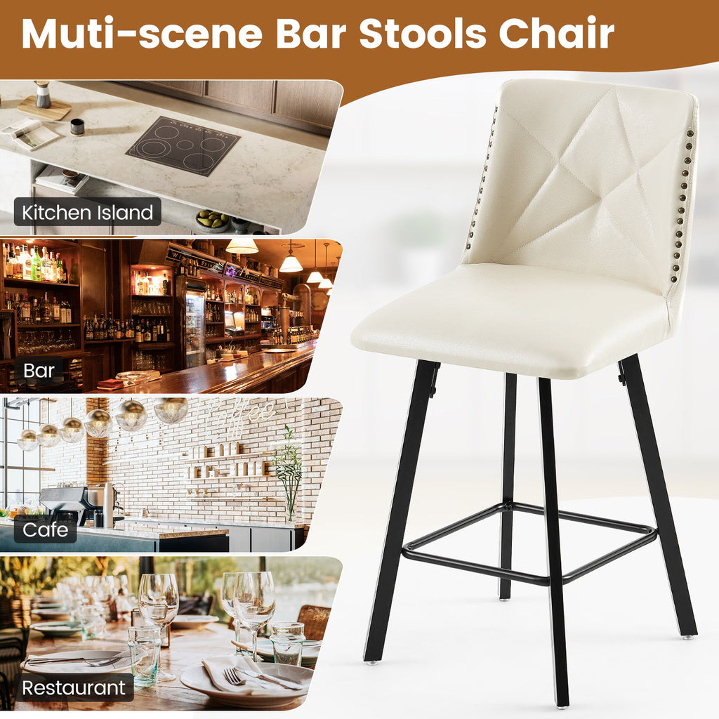 Firmoz Modern Star Bar Stools Set of 2/3/4 with PU and Cracked Leather Upholstery