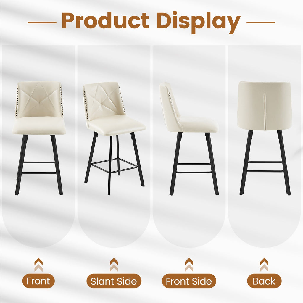 Firmoz Modern Star Bar Stools Set of 2/3/4 with PU and Cracked Leather Upholstery