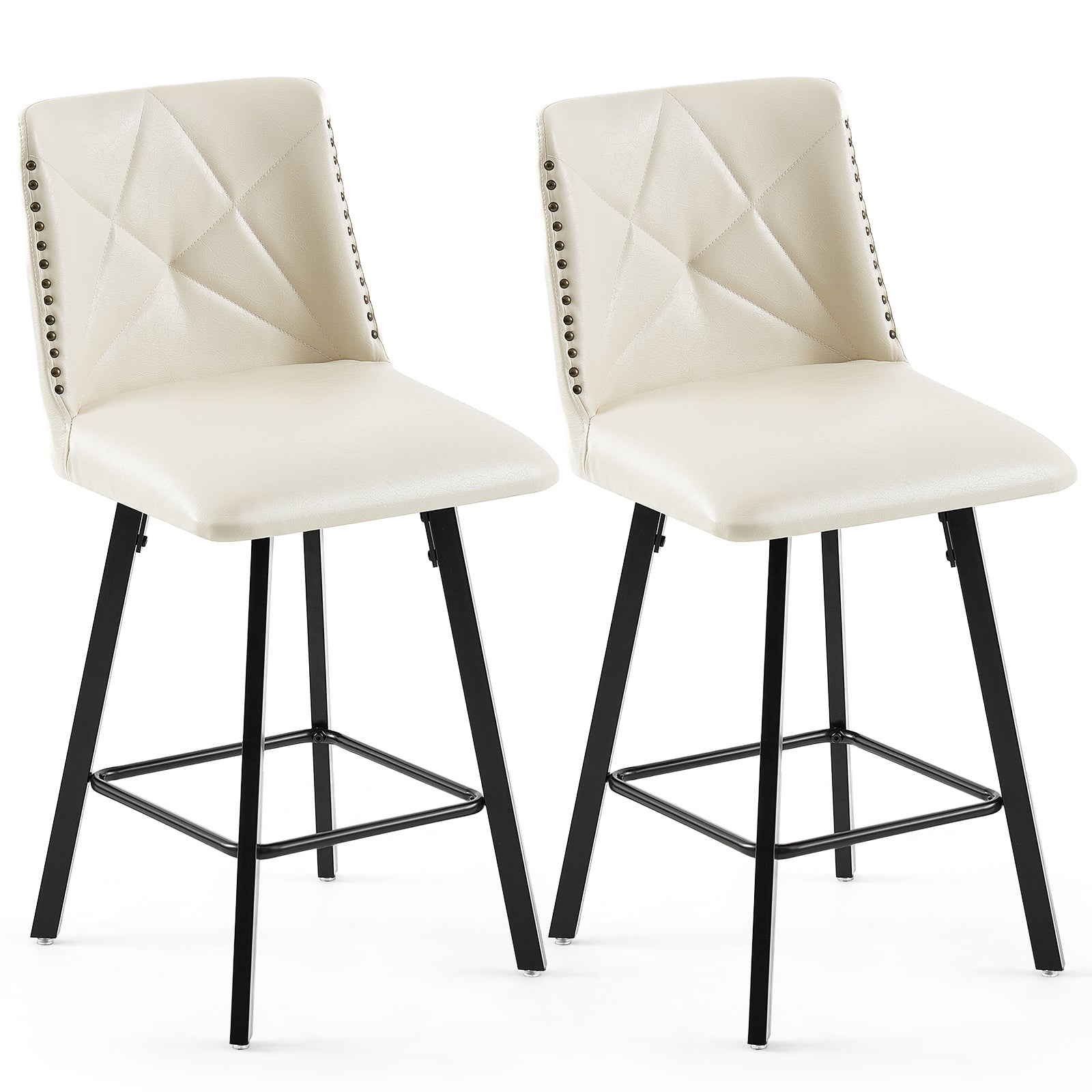 Firmoz Modern Star Bar Stools Set of 2/3/4 with PU and Cracked Leather Upholstery