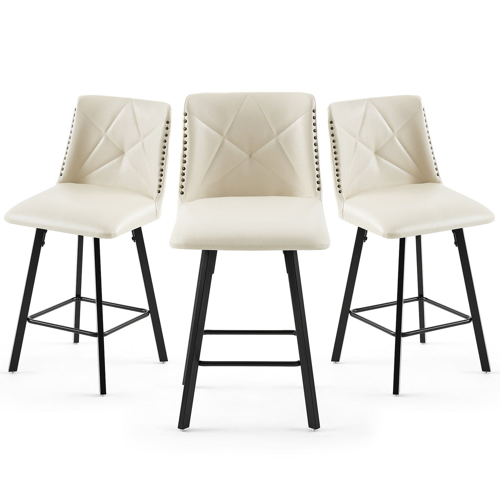 Firmoz Modern Star Bar Stools Set of 2/3/4 with PU and Cracked Leather Upholstery