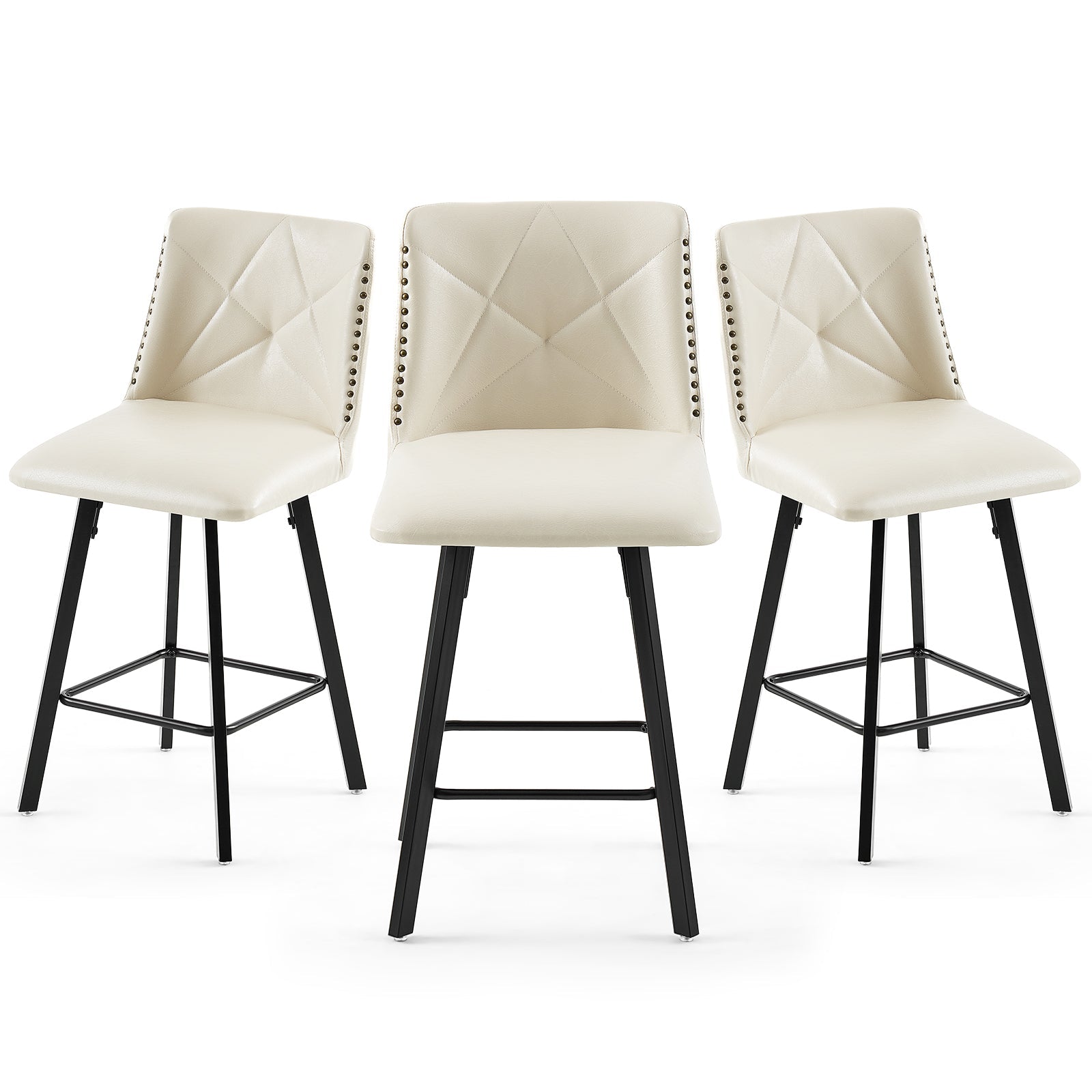 Firmoz Modern Star Bar Stools Set of 2/3/4 with PU and Cracked Leather Upholstery