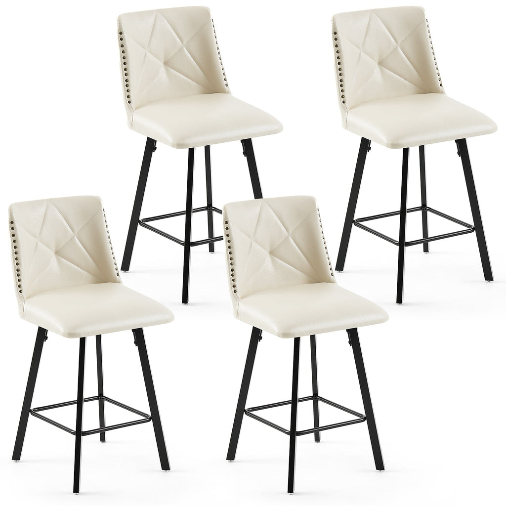 Firmoz Modern Star Bar Stools Set of 2/3/4 with PU and Cracked Leather Upholstery