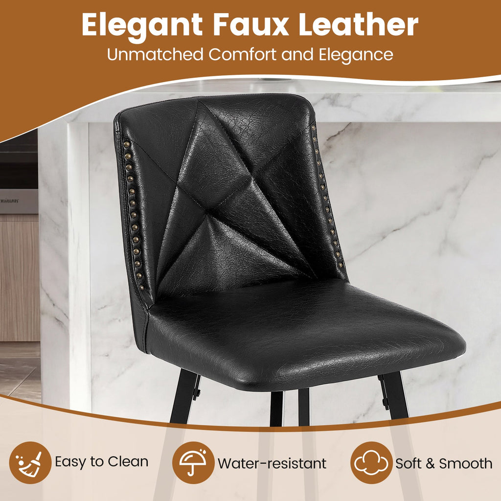 Firmoz Modern Star Bar Stools Set of 2/3/4 with PU and Cracked Leather Upholstery
