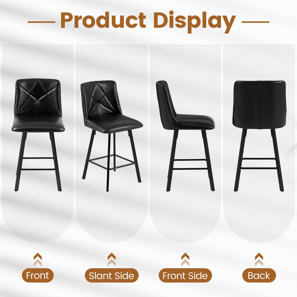 Firmoz Modern Star Bar Stools Set of 2/3/4 with PU and Cracked Leather Upholstery