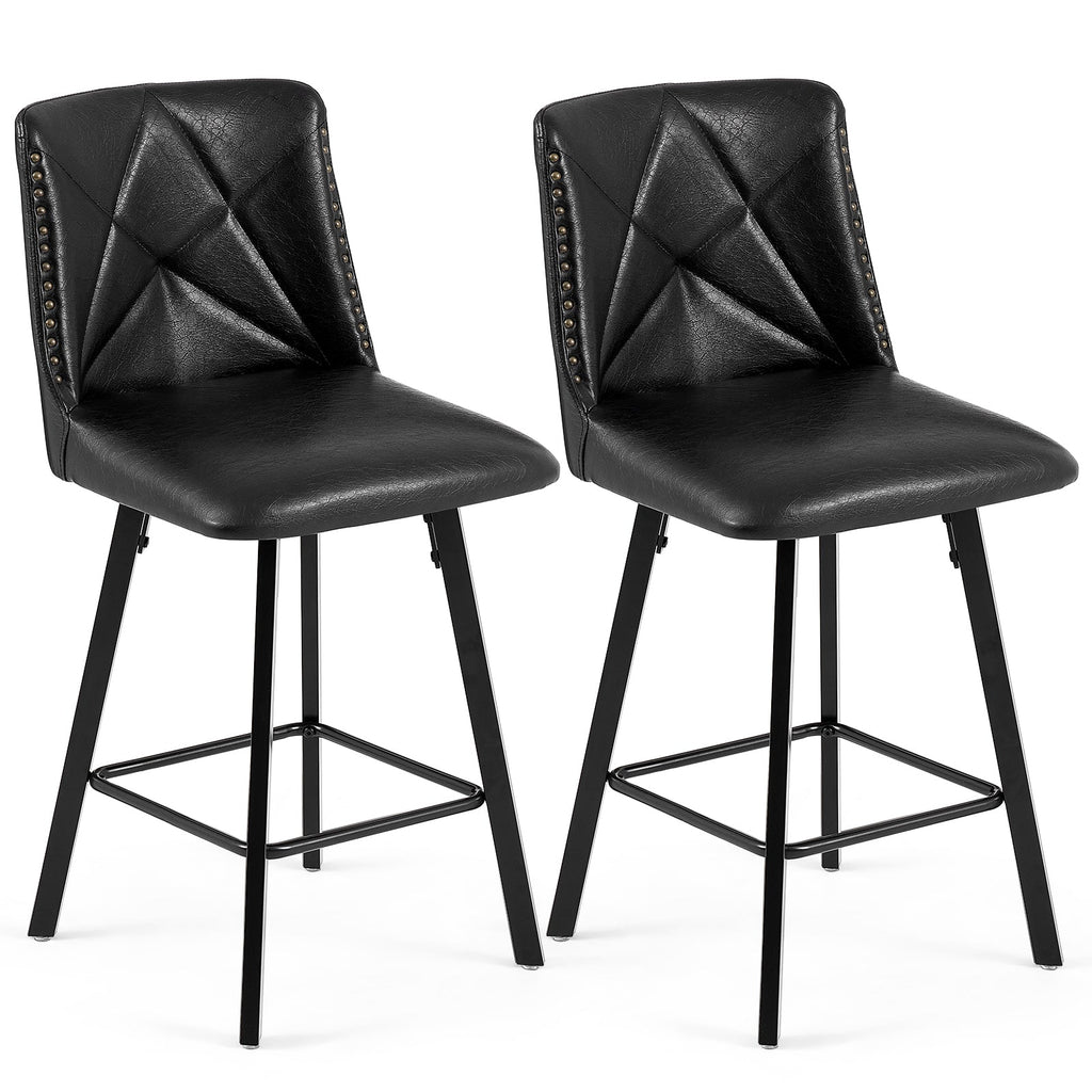 Firmoz Modern Star Bar Stools Set of 2/3/4 with PU and Cracked Leather Upholstery
