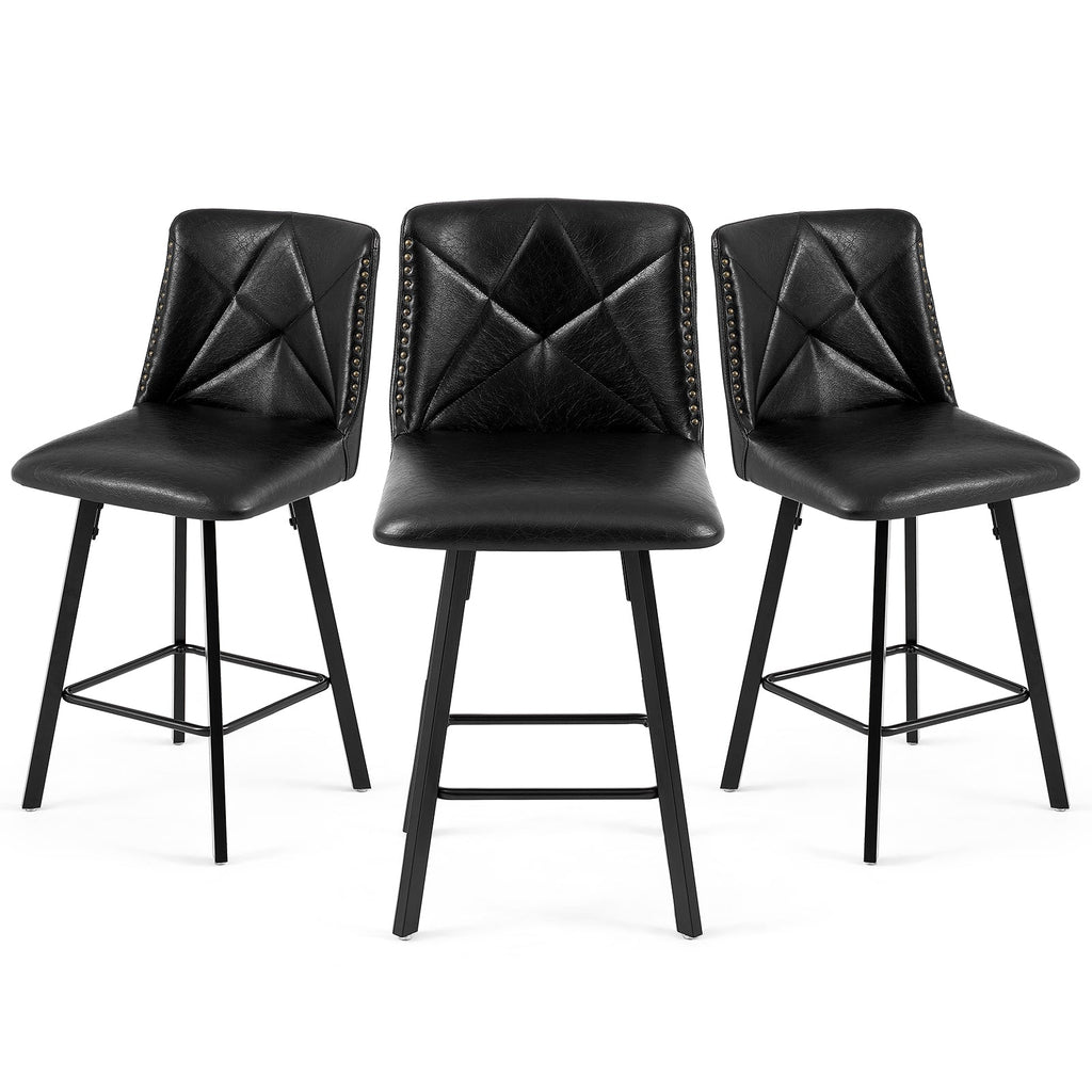 Firmoz Modern Star Bar Stools Set of 2/3/4 with PU and Cracked Leather Upholstery
