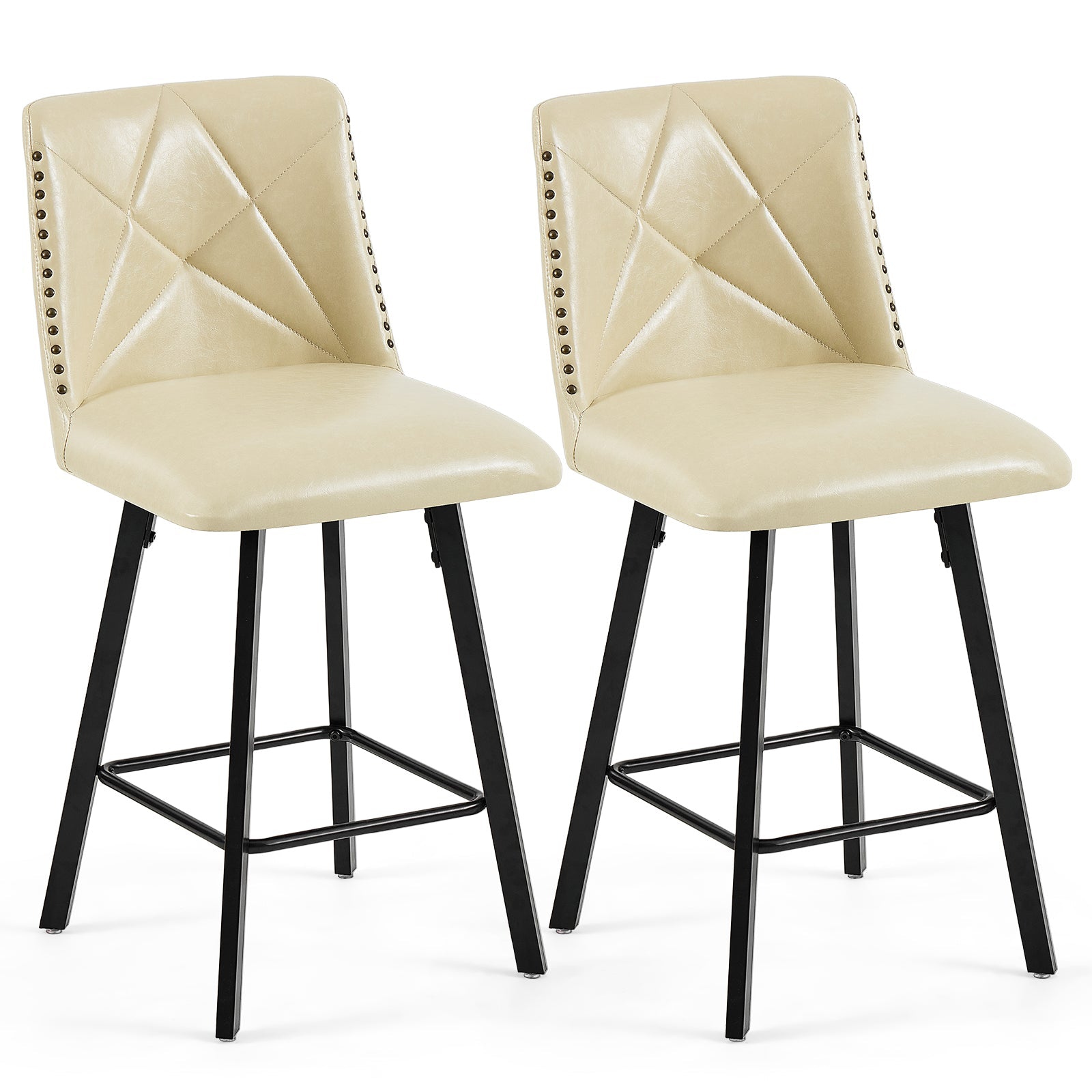Firmoz Modern Star Bar Stools Set of 2/3/4 with PU and Cracked Leather Upholstery