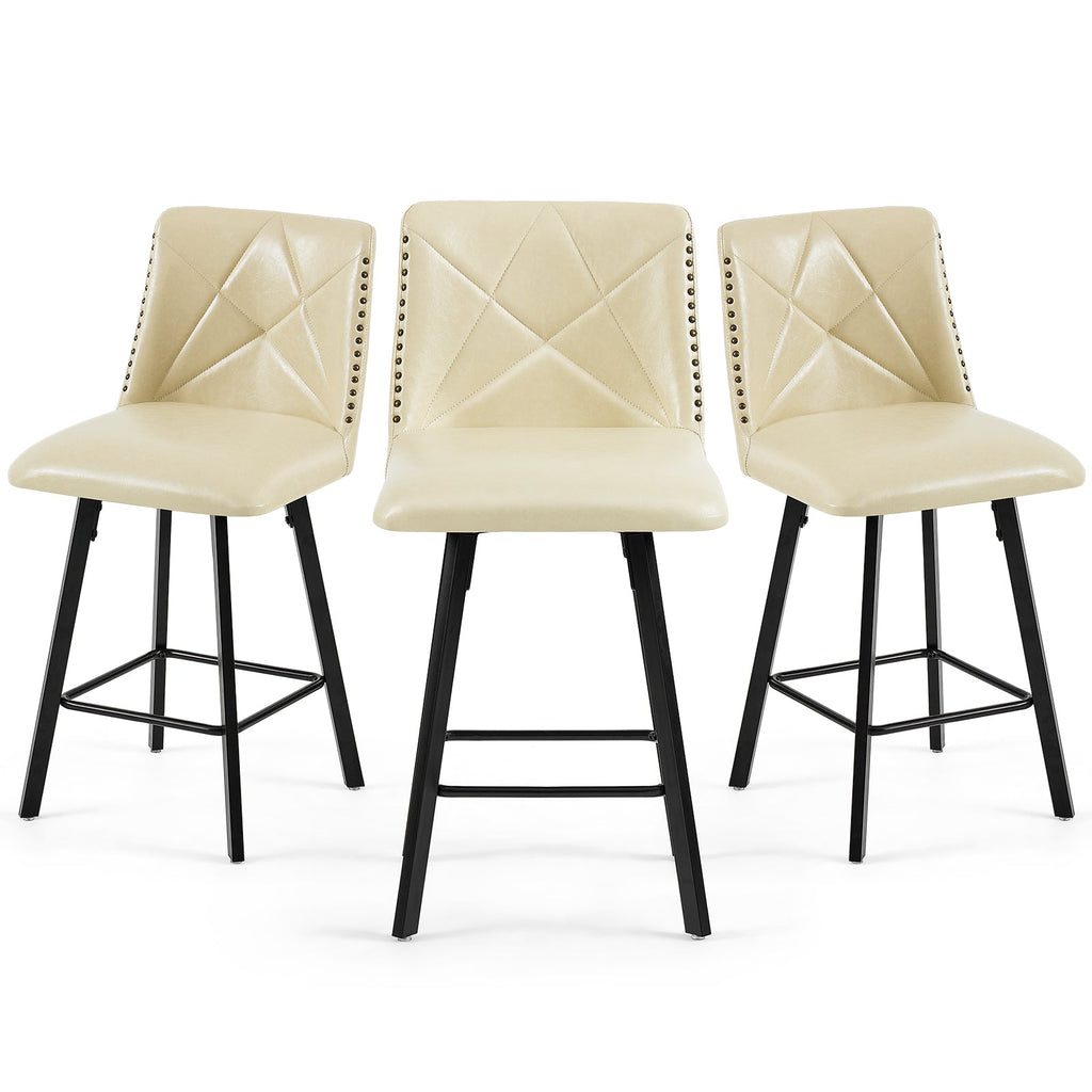 Firmoz Modern Star Bar Stools Set of 2/3/4 with PU and Cracked Leather Upholstery