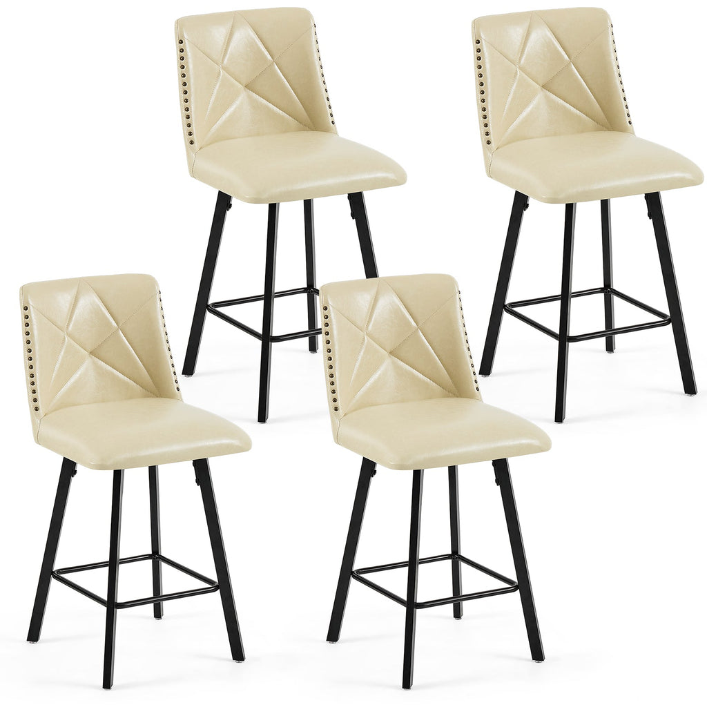 Firmoz Modern Star Bar Stools Set of 2/3/4 with PU and Cracked Leather Upholstery