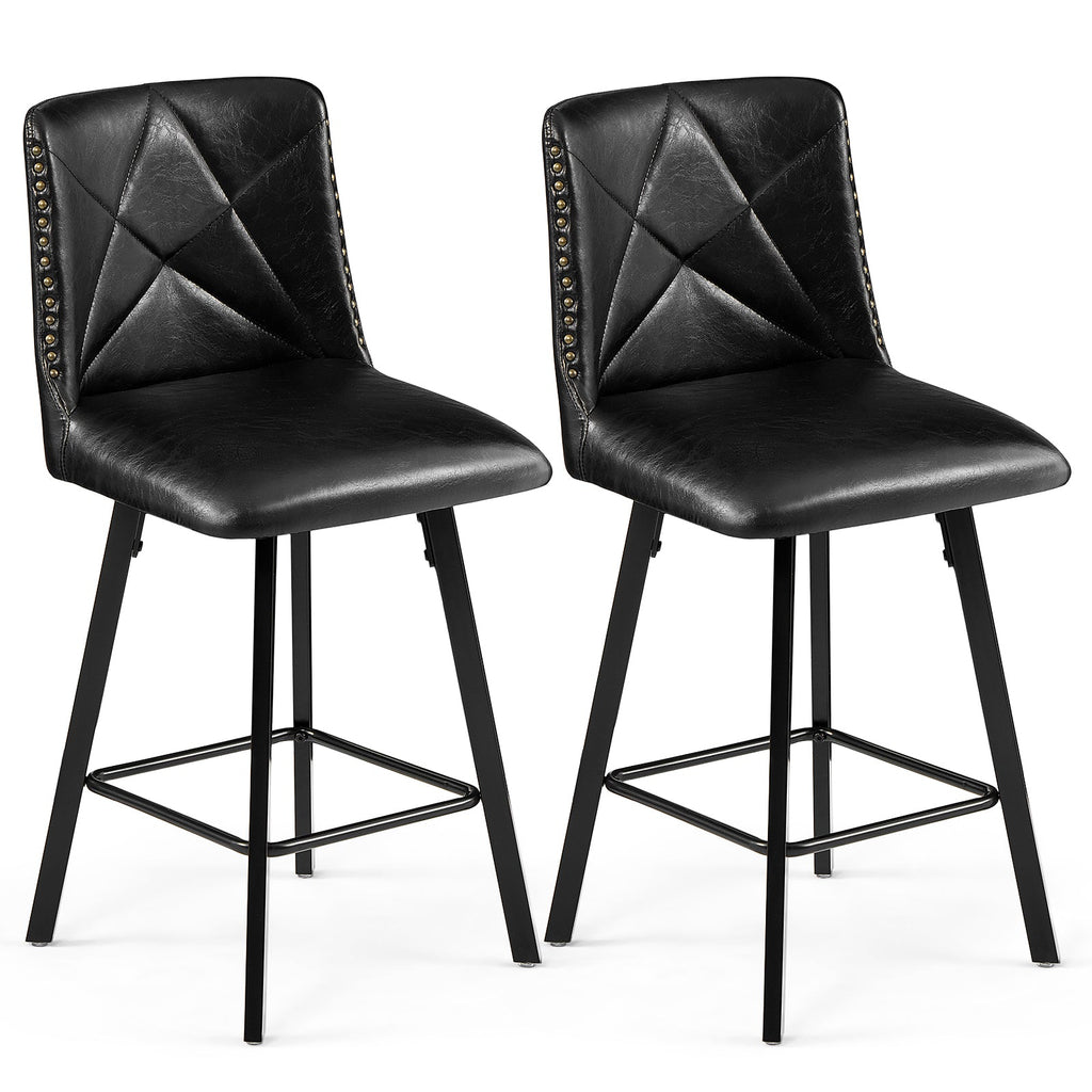 Firmoz Modern Star Bar Stools Set of 2/3/4 with PU and Cracked Leather Upholstery