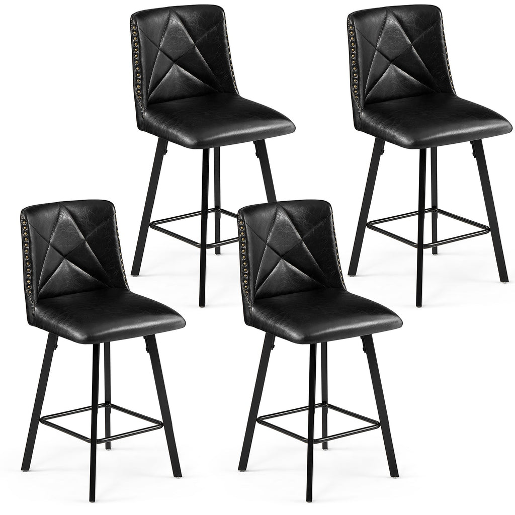 Firmoz Modern Star Bar Stools Set of 2/3/4 with PU and Cracked Leather Upholstery