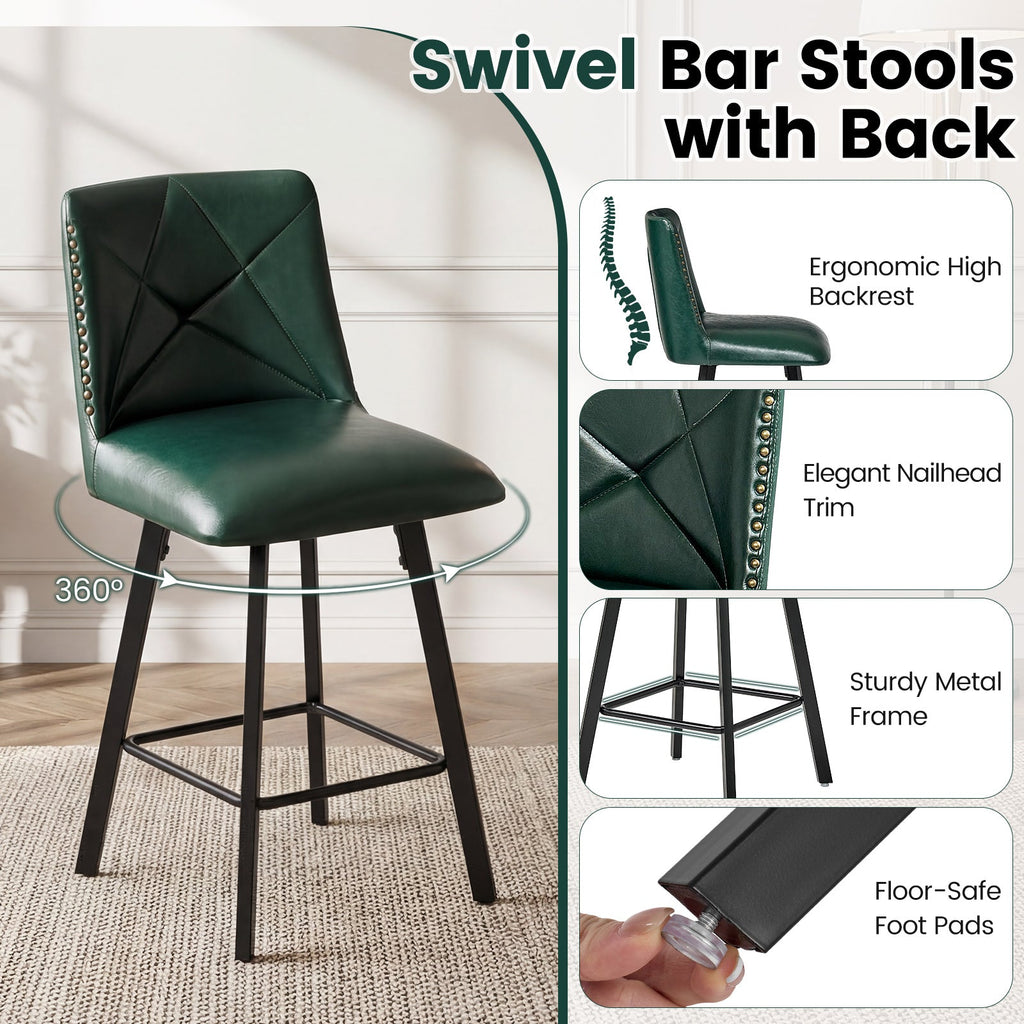 Firmoz Modern Star Bar Stools Set of 2/3/4 with PU and Cracked Leather Upholstery