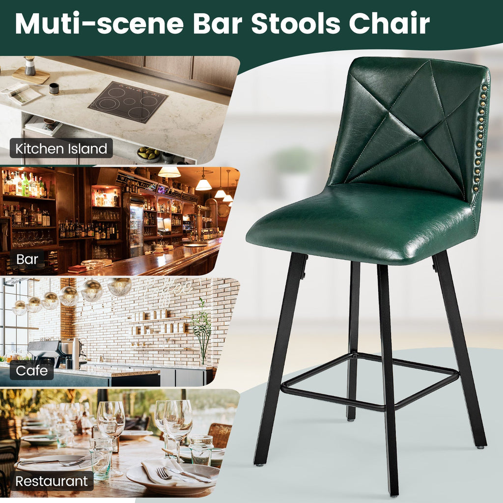 Firmoz Modern Star Bar Stools Set of 2/3/4 with PU and Cracked Leather Upholstery