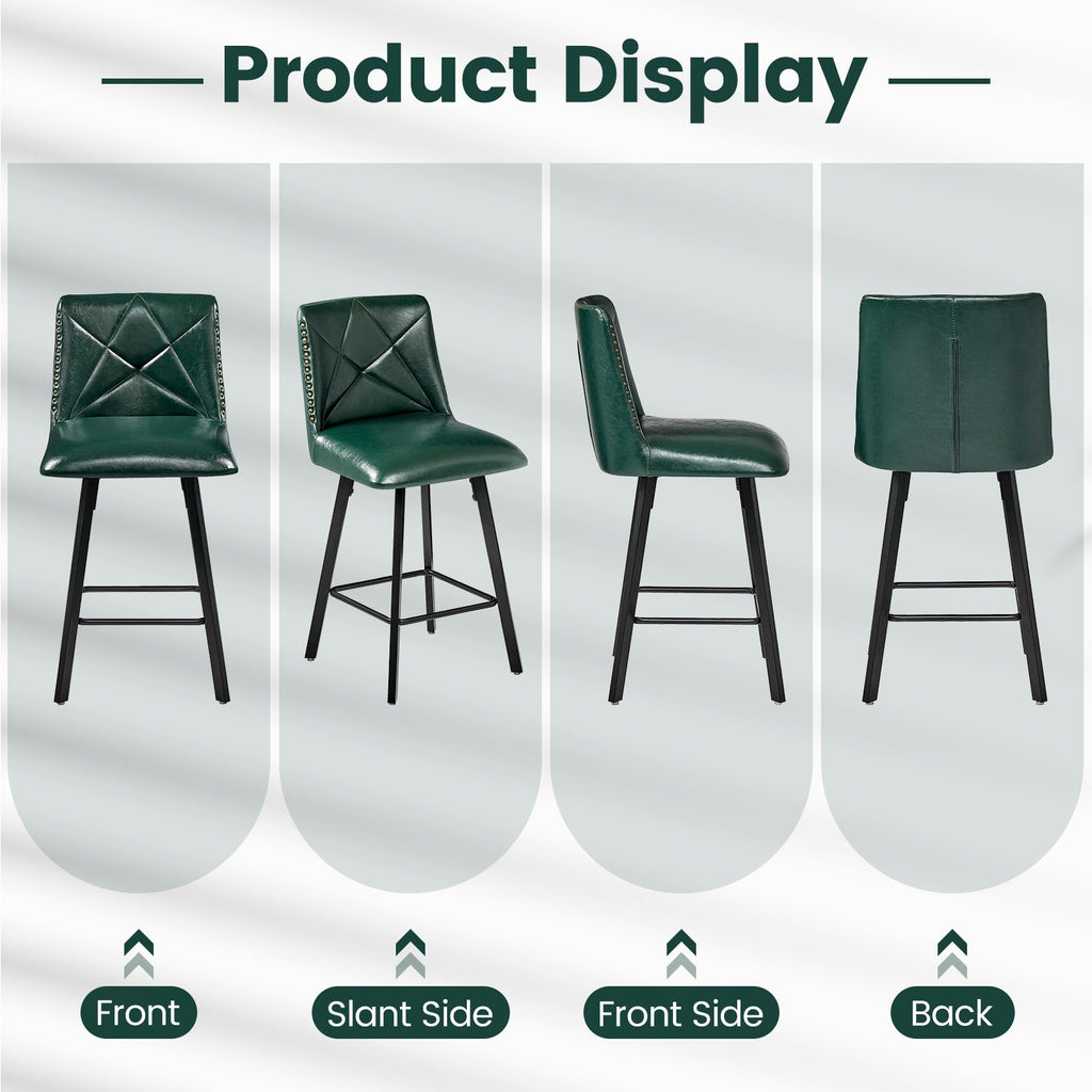 Firmoz Modern Star Bar Stools Set of 2/3/4 with PU and Cracked Leather Upholstery
