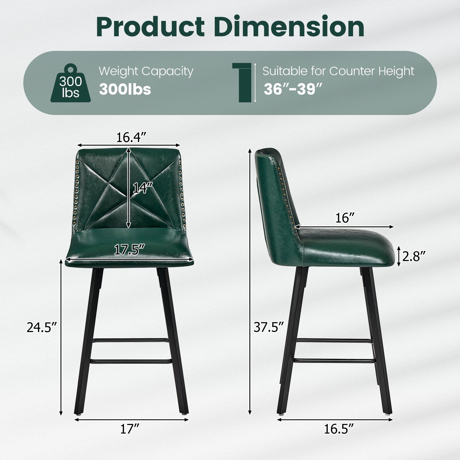 Firmoz Modern Star Bar Stools Set of 2/3/4 with PU and Cracked Leather Upholstery