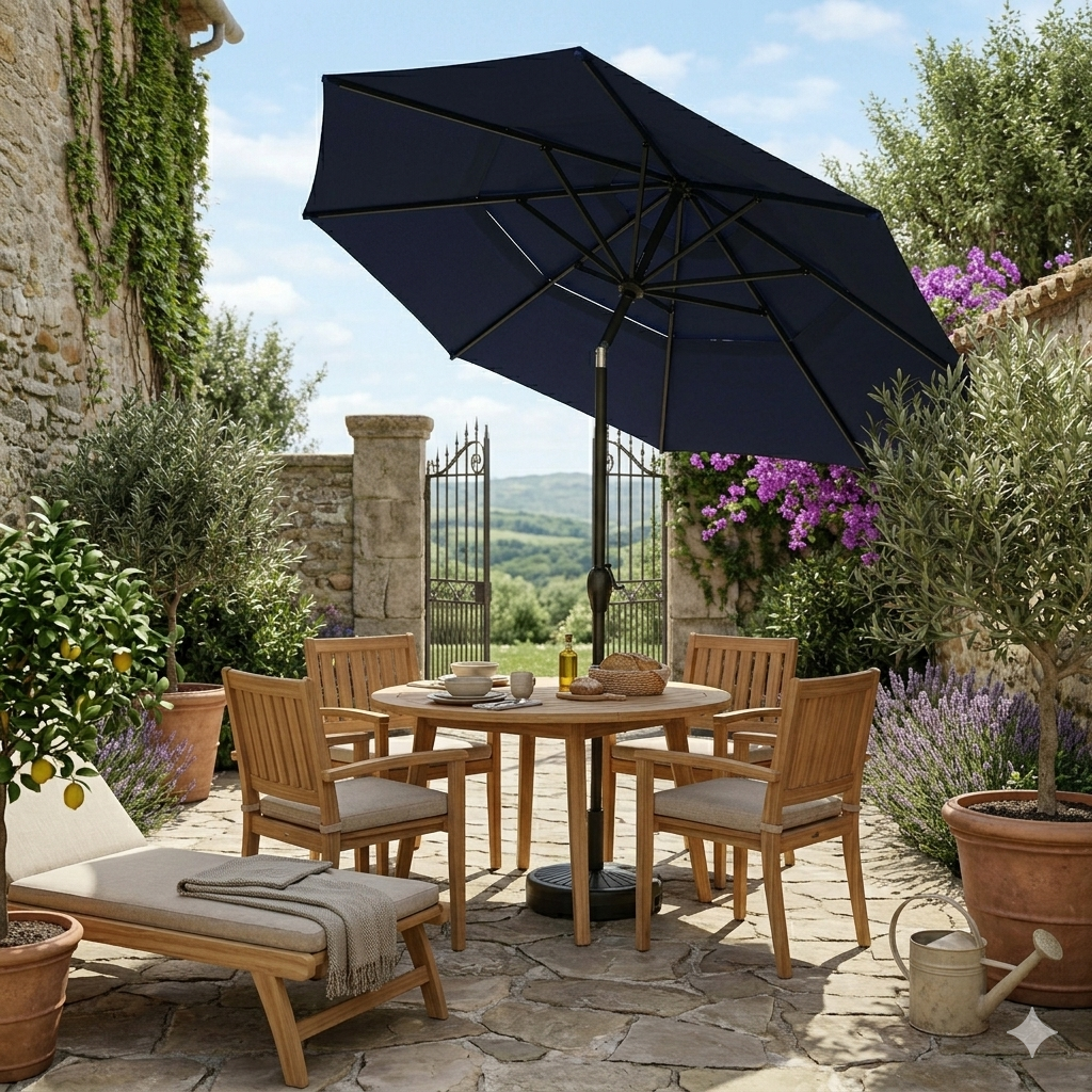 10ft 3-Tier Aluminium Patio Umbrella with Auto-Tilt (No Base)