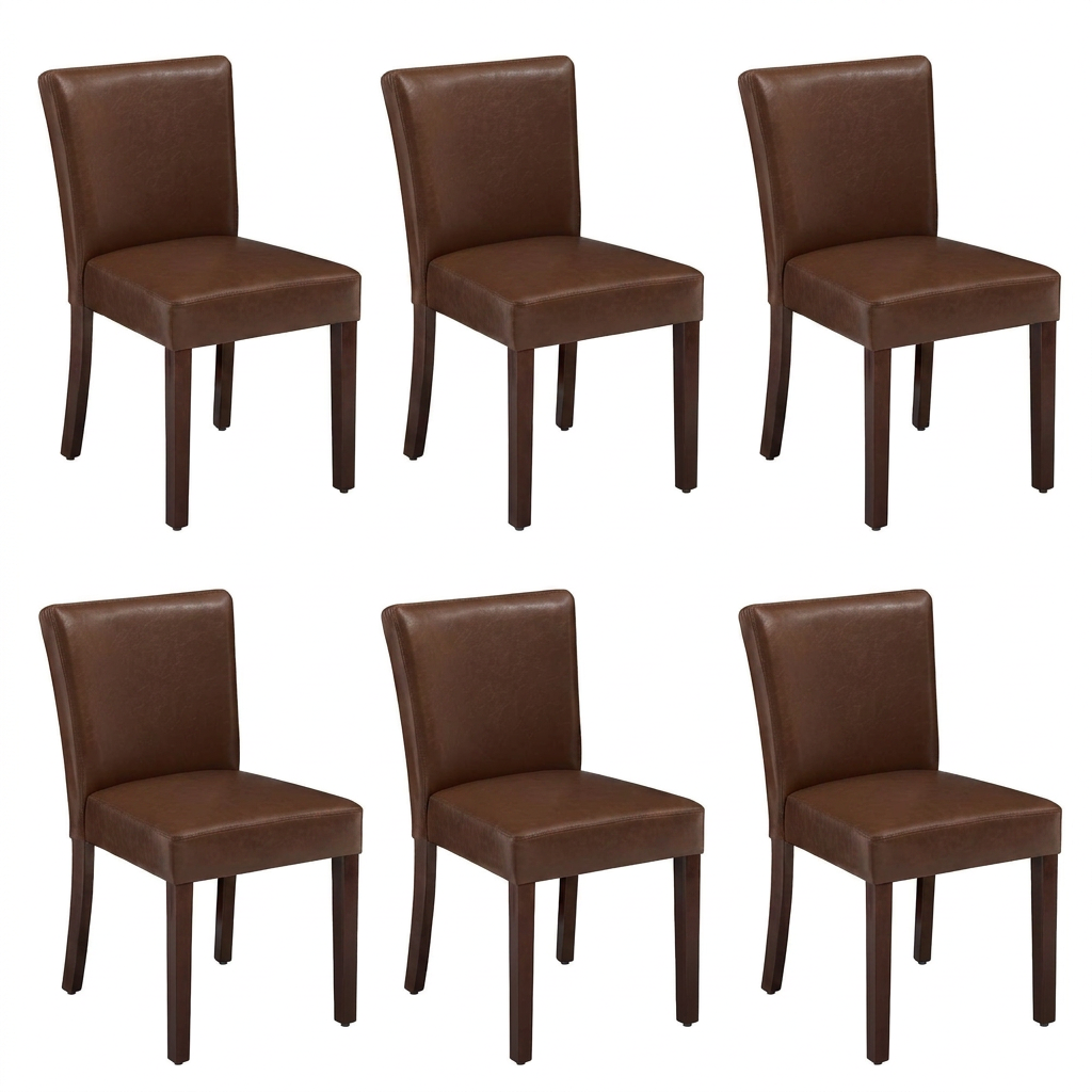 Firmoz Modern High-Back Dining Chairs with Rubberwood Legs