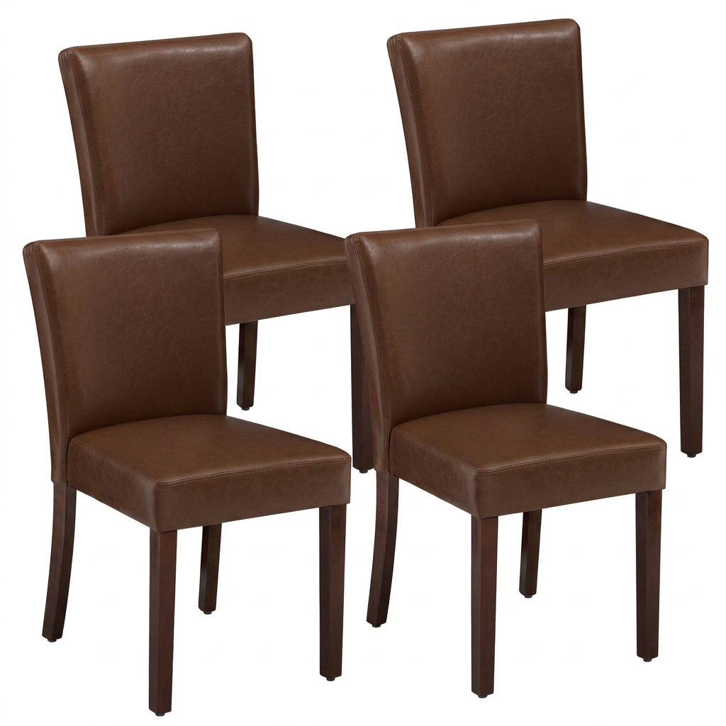 Firmoz Modern High-Back Dining Chairs with Rubberwood Legs