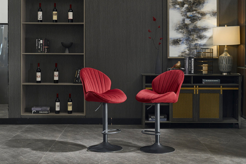 Modern Adjustable Height Bar Stools (Set of 2)